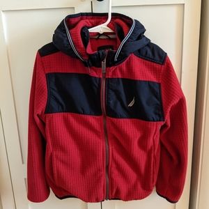 Boy's Nautica Fleece Jacket in red and navy size 5/6
